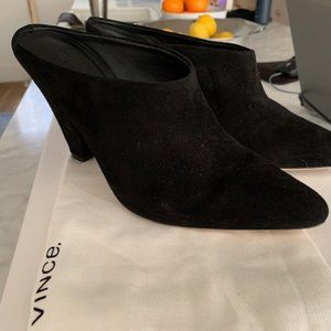 Vince - black heeled mules Sz 7 w/ Box and Shoebag